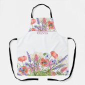 Waterverf Bloemen, Aangepaste Verjaardag Dochterca Schort (Voorkant)