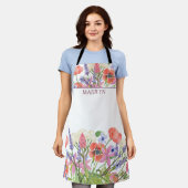 Waterverf Bloemen - Aangepaste Verjaardag oma Gift Schort (Gedragen)