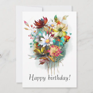 Waterverf bloemen aankondiging