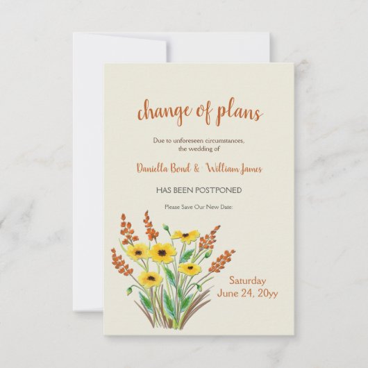 Waterverf Bloemen Aankondiging van plannen wijzige (Voorkant)