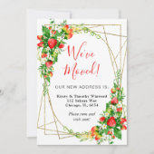 Waterverf Bloemen Aardbeien Lijst We hebben verpla Aankondiging (Voorkant)