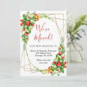 Waterverf Bloemen Aardbeien Lijst We hebben verpla Aankondiging (Staand voorkant)