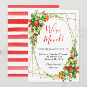 Waterverf Bloemen Aardbeien Lijst We hebben verpla Aankondiging (Voorkant / Achterkant)