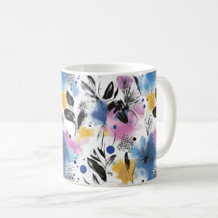 Waterverf Bloemen Abstract Patroon (13) Koffiemok