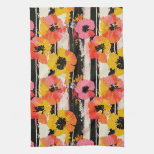  Waterverf Bloemen Abstract Patroon (9) Theedoek