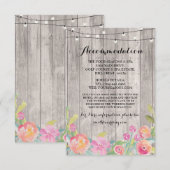 Waterverf Bloemen Accommodatie Trouw Uitnodiging Informatiekaartje (Voorkant / Achterkant)