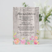 Waterverf Bloemen Accommodatie Trouw Uitnodiging Informatiekaartje (Staand voorkant)