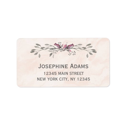 Waterverf Bloemen Adresetiketten Etiket (Voorkant)
