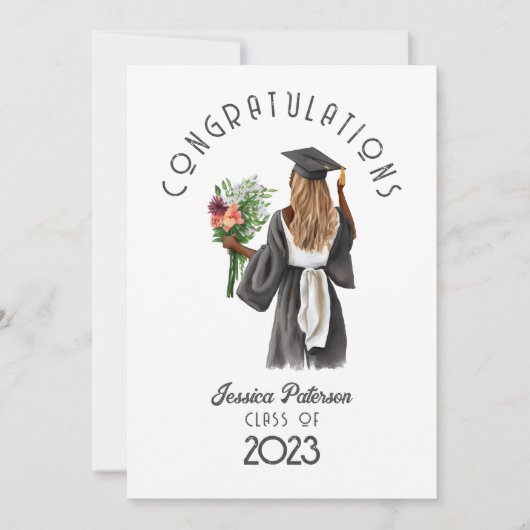 Waterverf Bloemen Afrikaans Meisje Gefeliciteerd (Voorkant)