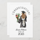 Waterverf Bloemen Afrikaans Meisje Gefeliciteerd (Voorkant / Achterkant)