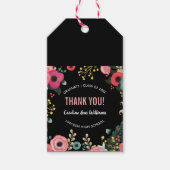 Waterverf Bloemen Afstuderen Dank u Cadeaulabel (Voorkant)