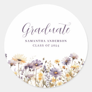 Waterverf Bloemen Afstuderen Sticker