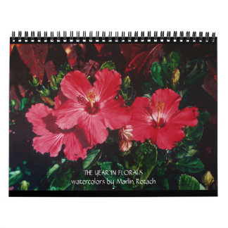 Waterverf bloemen agenda kalender