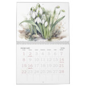 Waterverf bloemen agenda kalender (Feb 2026)