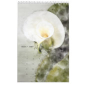 Waterverf bloemen agenda kalender (Mar 2027)