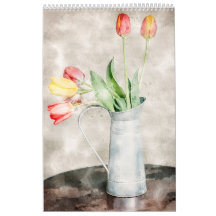 Waterverf bloemen agenda