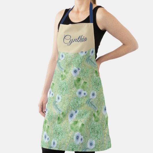 Waterverf Bloemen All Over Print Gepersonaliseerd Schort (Insitu)