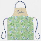 Waterverf Bloemen All Over Print Gepersonaliseerd Schort (Voorkant)