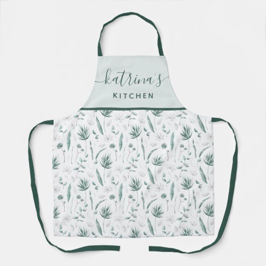 Waterverf Bloemen All-Over Print Schort (Voorkant)