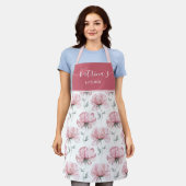 Waterverf bloemen all-over print schort (Gedragen)