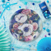 Waterverf bloemen anemone rozen illustratie flow papieren bordje (Feest)