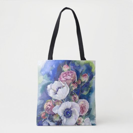 Waterverf bloemen anemone rozen illustratie flow tote bag (Voorkant)