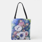 Waterverf bloemen anemone rozen illustratie flow tote bag (Achterkant)