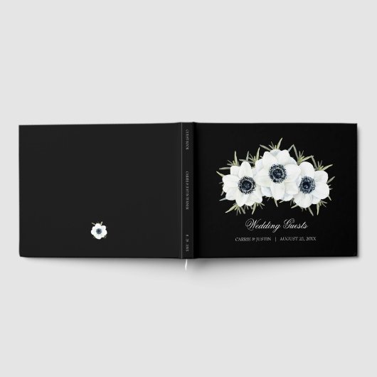 Waterverf Bloemen Anemonen Bruiloft Gastenboek (Volledig)
