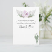 Waterverf Bloemen Angel Wings Bedankt Kaart (Staand voorkant)