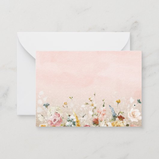 Waterverf bloemen baby in bloem dank je baby notitiekaartje (Achterkant)