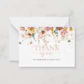 Waterverf bloemen baby in bloem dank je baby notitiekaartje (Voorkant)