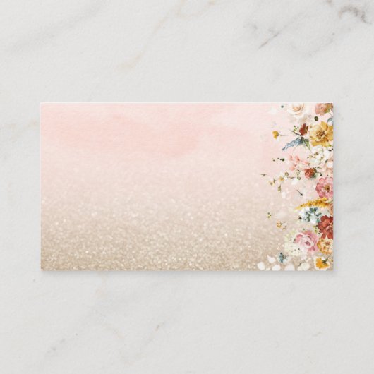 Waterverf bloemen baby in bloom baby shower diape informatiekaartje (Achterkant)