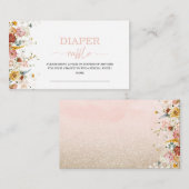 Waterverf bloemen baby in bloom baby shower diape informatiekaartje (Voorkant / Achterkant)