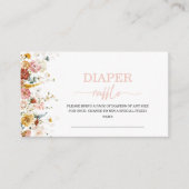 Waterverf bloemen baby in bloom baby shower diape informatiekaartje (Voorkant)