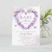 Waterverf Bloemen Baby in Bloom Meisje Baby shower Kaart (Staand voorkant)