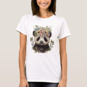 Waterverf Bloemen Baby Panda Schattige T-shirt (Voorkant)