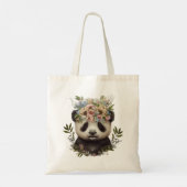Waterverf Bloemen Baby Panda Schattige Tote Bag (Achterkant)