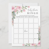 Waterverf Bloemen Baby shower Bingo Game Kaart (Voorkant)