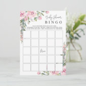 Waterverf Bloemen Baby shower Bingo Game Kaart (Staand voorkant)