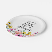 Waterverf bloemen Baby shower Borden papier Papieren Bordje (Gekanteld)