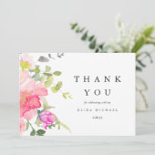 Waterverf Bloemen Baby shower dank u Bedankkaart (Staand voorkant)