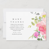 Waterverf Bloemen Baby shower dank u Bedankkaart (Achterkant)