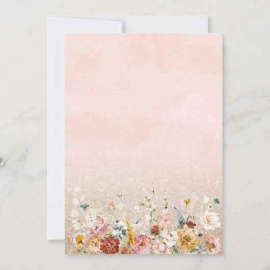 Waterverf bloemen Baby shower Kaart (Achterkant)