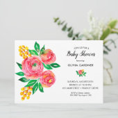 Waterverf Bloemen Baby Shower Kaart (Staand voorkant)