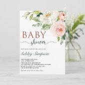  Waterverf Bloemen Baby shower Kaart (Staand voorkant)