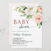  Waterverf Bloemen Baby shower Kaart (Voorkant / Achterkant)