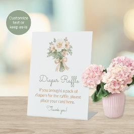 Waterverf Bloemen Baby Shower Luier Raffle Bord Reclamebord Met Voetstuk