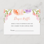 Waterverf Bloemen Baby shower Luier Raffle Kaart (Voorkant)