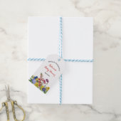 Waterverf Bloemen Baby Shower met Wilde Bloemen Cadeaulabel (Met Touw)