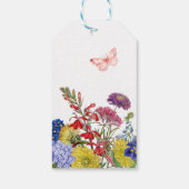 Waterverf Bloemen Baby Shower met Wilde Bloemen Cadeaulabel (Achterkant)